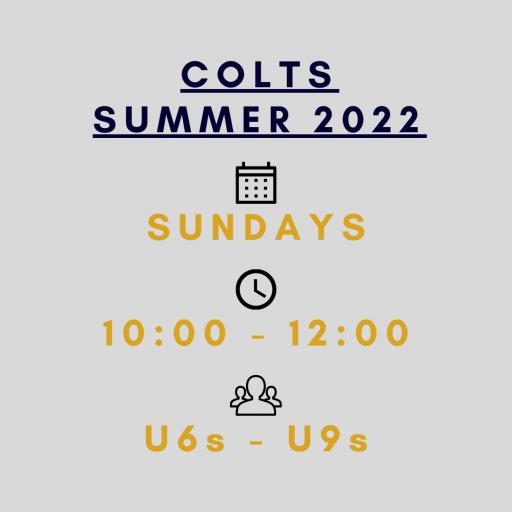 Colts Summer 2022 - Sunday (10:00 - 12:00) - U6s - U9s